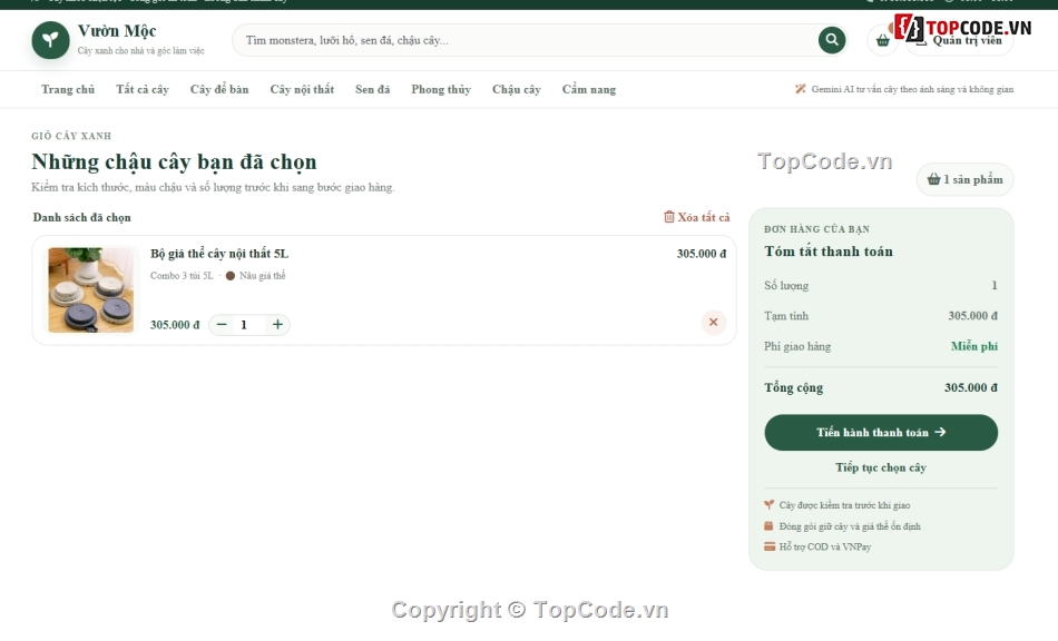 website,web bán cây,AI